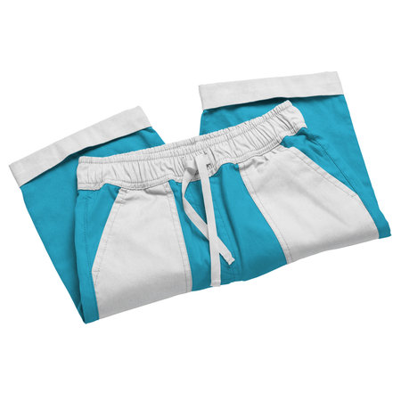 Make a stylish photos with just a couple of clicks, with this Folded View Sweet Cotton Short Mockup In Silverpine Cyan Color.の写真素材