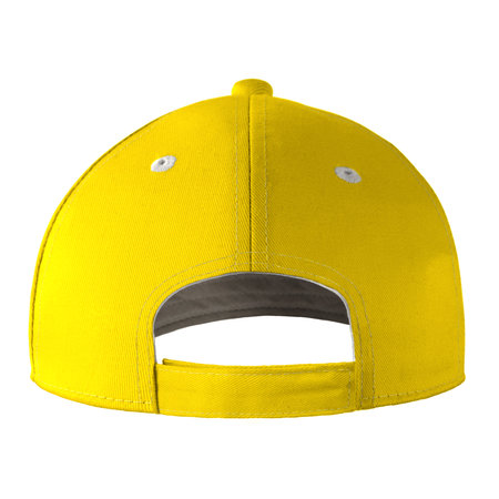 This Back View Popular Sport Hat Mockup In Blazing Yellow Color, can help you make an amazing design.の写真素材