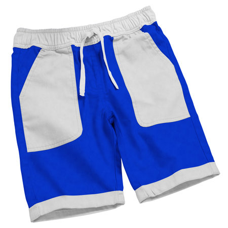 Showcase your awesome design or logo with this Front View Sweet Cotton Short Mockup In Vibrant Blue Color.の写真素材