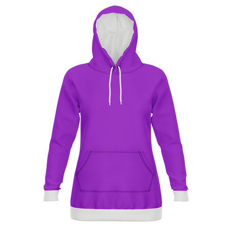 A blank Front View Beauty Womens Hoodie Mockup In Purple Vanity Color, to display your designs as a professional graphic designer.の写真素材