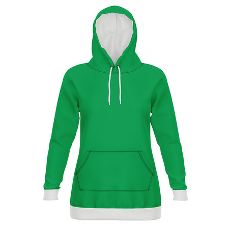 A blank Front View Beauty Womens Hoodie Mockup In Jungle Green Color, to display your designs as a professional graphic designer.の写真素材