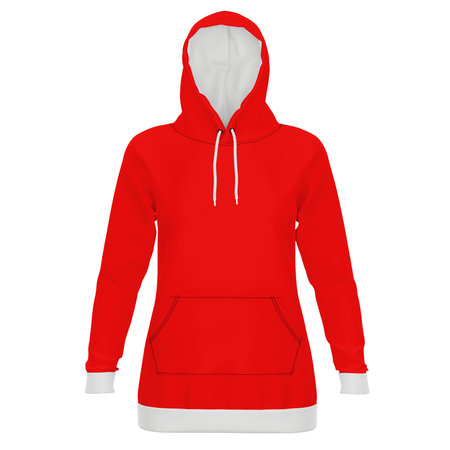 A blank Front View Beauty Womens Hoodie Mockup In Empire Red Color, to display your designs as a professional graphic designer.の写真素材