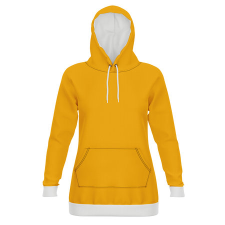 A blank Front View Beauty Womens Hoodie Mockup In Flame Orange Color, to display your designs as a professional graphic designer.の写真素材