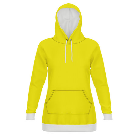 A blank Front View Beauty Womens Hoodie Mockup In Pure Sunshine Color, to display your designs as a professional graphic designer.の写真素材
