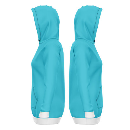 You do not need to be an expert to use this Side View Beauty Womens Hoodie Mockup In Silverpine Cyan Color.の写真素材
