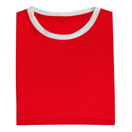 Add your logo or design to this Folded View Fantastic T Shirt Mockup In True Red Color, it will become more realの写真素材