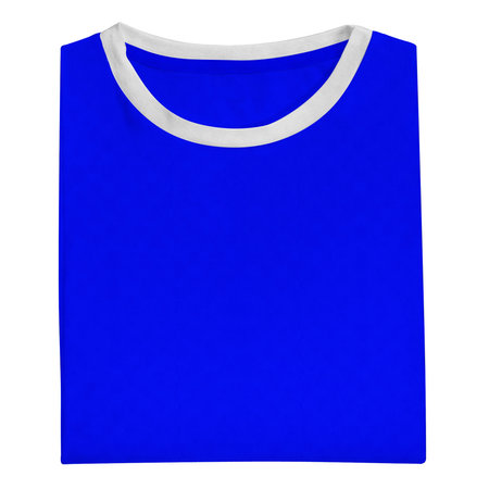 Add your logo or design to this Folded View Fantastic T Shirt Mockup In Marine Blue Color, it will become more realの写真素材