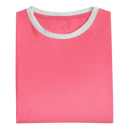 Add your logo or design to this Folded View Fantastic T Shirt Mockup In Geranium Pink Color, it will become more realの写真素材