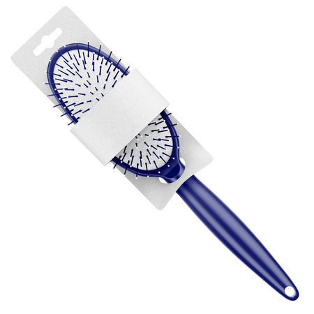 Make your fantastic design or logo artistic with this Realistic Hairbrush Mockup In Blue Storm Color.の写真素材