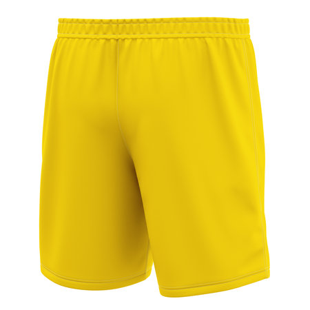 With this Back Side View Popular Soccer Shorts Mockup In Cyber Yellow Color you donât have to wait for your artwork to be done. This HD Mock-up was easy to use.の写真素材