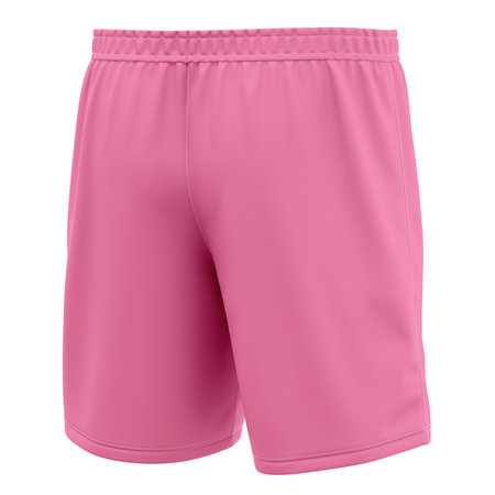 With this Back Side View Popular Soccer Shorts Mockup In Pink Cosmos Color you donât have to wait for your artwork to be done. This HD Mock-up was easy to use.の写真素材