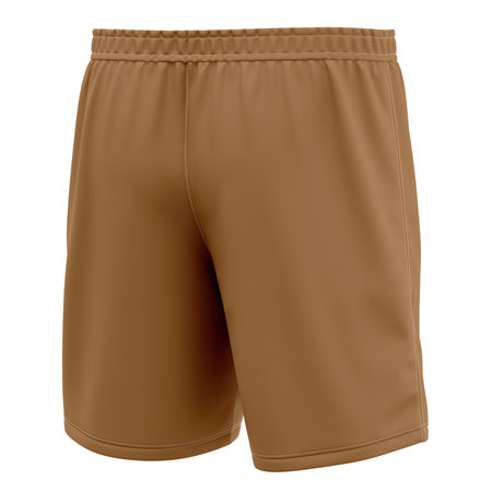 With this Back Side View Popular Soccer Shorts Mockup In Brown Sugar Color you donât have to wait for your artwork to be done. This HD Mock-up was easy to use.の写真素材