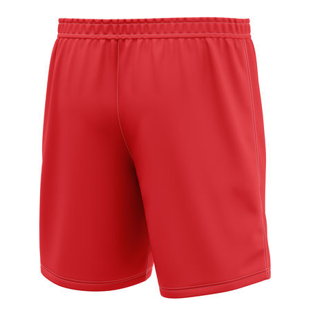With this Back Side View Popular Soccer Shorts Mockup In Poppy Red Color you donât have to wait for your artwork to be done. This HD Mock-up was easy to use.の写真素材
