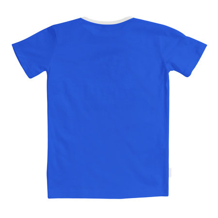 Use this Back View Perfect T Shirt Mockup In Vibrant Blue Color, to get more wonderful design products.の写真素材
