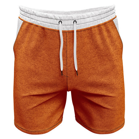 This Front View Stylish Mens Short Mockup In Leather Brown Color will help you customize your logo or designs like a pro.の写真素材