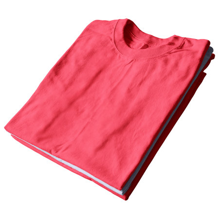 Instantly create beautiful images for your designs, with this  Marvelous Folded View T Shirt MockUp In Geranium Pink And White Color.の写真素材