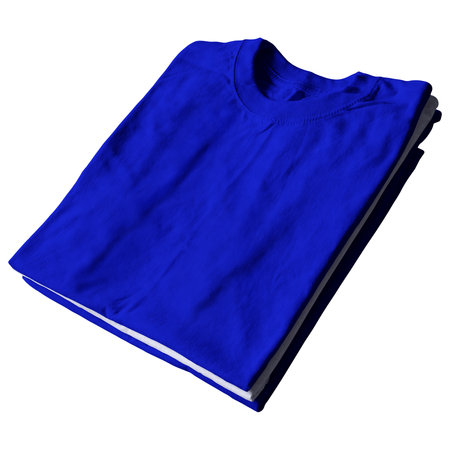 Instantly create beautiful images for your designs, with this  Marvelous Folded View T Shirt MockUp In Blue Storm And White Color.の写真素材