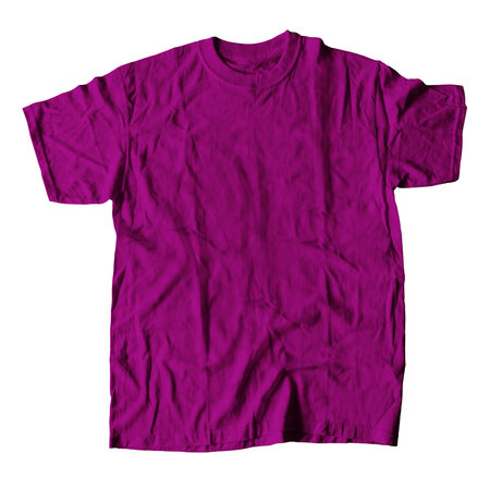 A realistic Interesting T Shirt Mockup In Striking Purple Color to help you provide a luxurious design.の写真素材