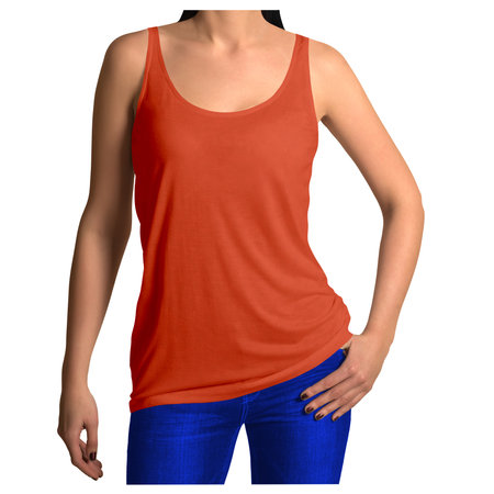 Paste the beauty of your design into this  Front View Sweet Girl Tank Top Mockup In Russet Brown Color, and everything will appear to be real.の写真素材