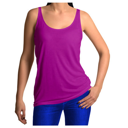 Paste the beauty of your design into this  Front View Sweet Girl Tank Top Mockup In Striking Purple Color, and everything will appear to be real.の写真素材