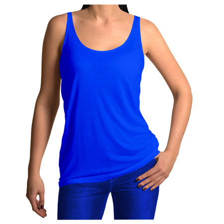 Paste the beauty of your design into this  Front View Sweet Girl Tank Top Mockup In Marine Blue Color, and everything will appear to be real.の写真素材
