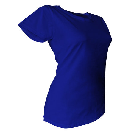 This  Half Front View Adorable Female T Shirt MockUp In Blue Storm Color, can help you to implement your extraordinary designs.の写真素材