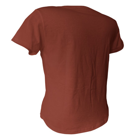 With this Half Back View Sweet Girl T Shirt Mockup In Russet Brown Color, you can promote your logo more beautiful and valuable.の写真素材