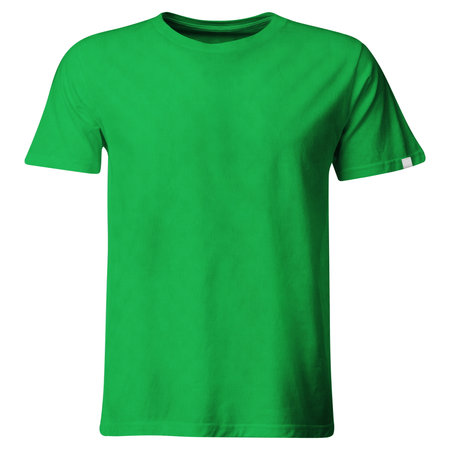 With simple multiple clicks, you may visualize your designs on this Front View Fantastic Cotton T Shirt Mockup In Simply Green Color.の写真素材