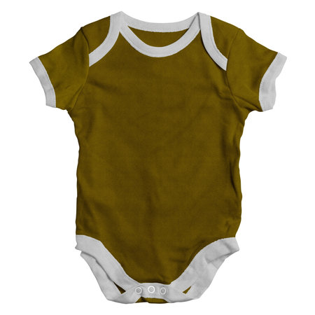 There is no need to be an expert if you use this Front View Precious Shortsleeve Baby Bodysuit Clothing Mockup In Russet Brown Color.の写真素材