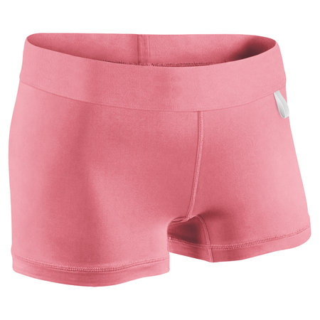 A Front View Terrific Shorts Mock Up In Geranium Pink Color template, to help your designing work more quickly.の写真素材
