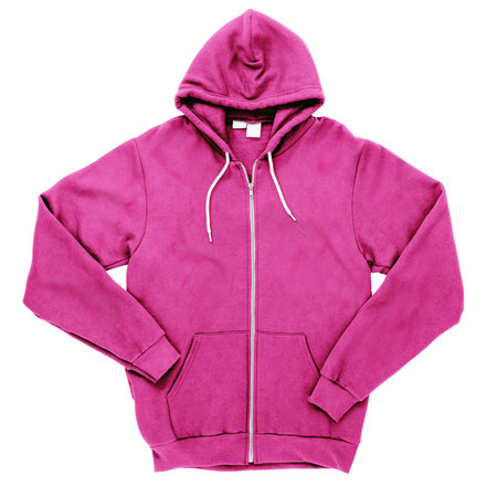 This Appealing Zipup Hoodie Mock Up In Geranium Pink Color, will make your designs stand out and look amazingの写真素材