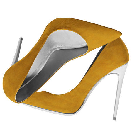 Show off your design style like a pro, by using this Fancy High Heels Shoes Mock Up In Orange Tiger Color.の写真素材