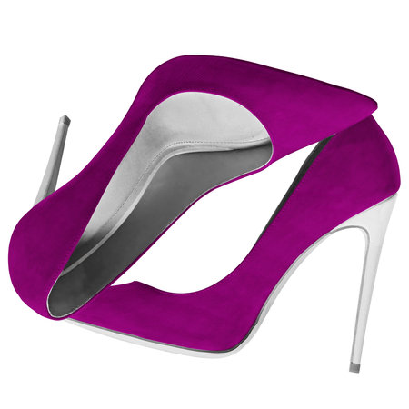 Show off your design style like a pro, by using this Fancy High Heels Shoes Mock Up In Striking Purple Color.の写真素材