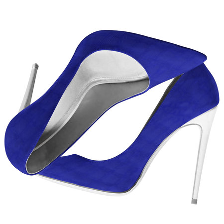 Show off your design style like a pro, by using this Fancy High Heels Shoes Mock Up In Blue Storm Color.の写真素材