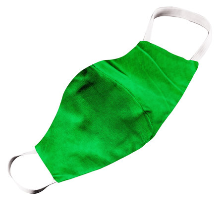 Show off your designs in a professional manner with this Brilliant Cotton Mask Mock Up In Simply Green Color.の写真素材