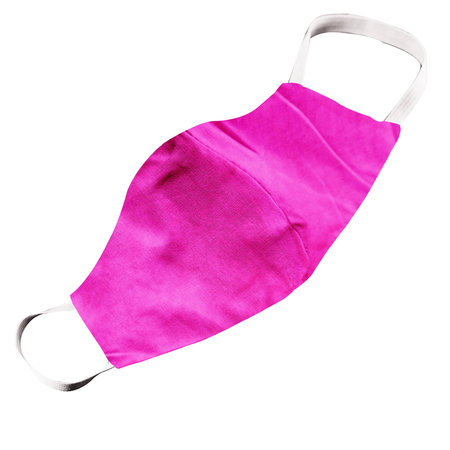 Show off your designs in a professional manner with this Brilliant Cotton Mask Mock Up In Geranium Pink Color.の写真素材
