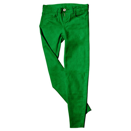 This Wonderful Pant Mock Up In Fern Green Color, Ready To Enhance The Look Of Your Designs.の写真素材