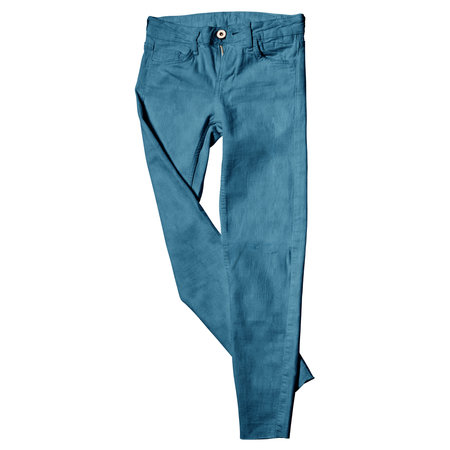 This Wonderful Pant Mock Up In Adriatic Blue Color, Ready To Enhance The Look Of Your Designs.の写真素材