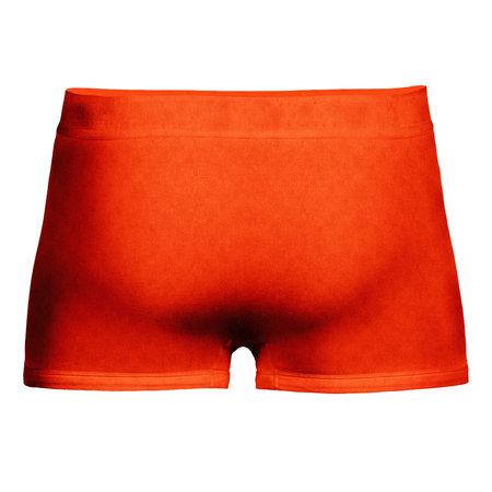 You Can Effortlessly Showcase Your Designs At Their Finest, With This Back View Artistic Photorealistic Boxer Shorts Mock Up In Scarlet Ibiz Color.の写真素材