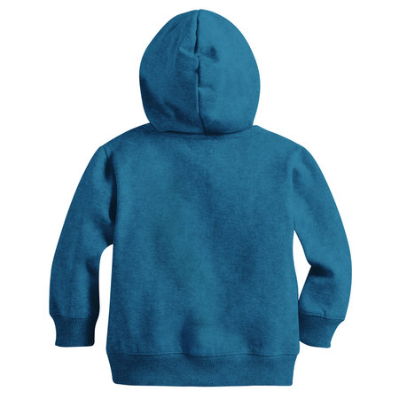 This Back View Realistic Kids Hoodie ZIp Up Mockup In Adriatic Blue Color, Allows You To Showcase Your Designs Realistically With Minimal Effort, By Simply Pasting It On.の写真素材