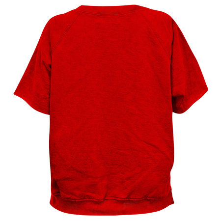This Back View Attractive Short Sleeve T Shirt Mockup In Oriental Red Color Can Fully Customize To Meet Your Designの写真素材