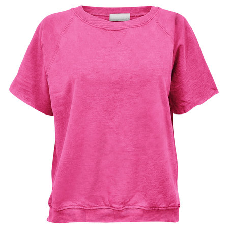 With Simple Multiple Clicks, You Can Visualize Your Designs On This Front View Attractive Short Sleeve T Shirt Mockup In Prism Pink Color.の写真素材