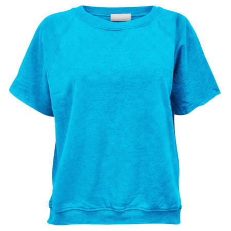 With Simple Multiple Clicks, You Can Visualize Your Designs On This Front View Attractive Short Sleeve T Shirt Mockup In Atoll Blue Color.の写真素材