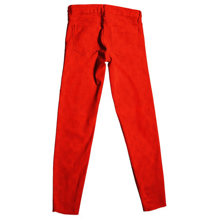 Back View Magnificent Pant Mock Up In Scarlet Ibiz Color, to help you customize your brand logo or designs like a pro.の写真素材