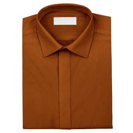 Place Your Artwork On This Classy Folded Formal Shirt Mock Up In Maple Brown Color,  And You Will Get A Realistic Result.の写真素材