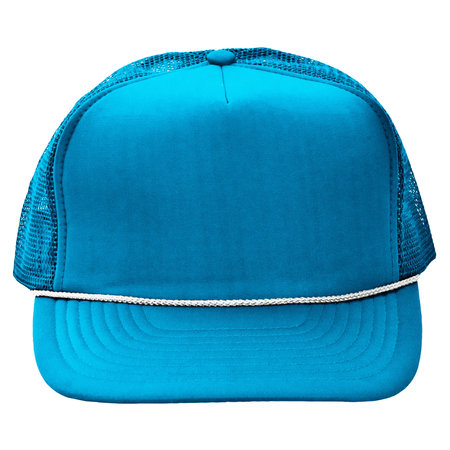 You Can Customize This Front View Wondrous Baseball Hat Mockup In Atoll Blue Color, For Any Of Your Design Needs, Just Add Your Own Designs.の写真素材