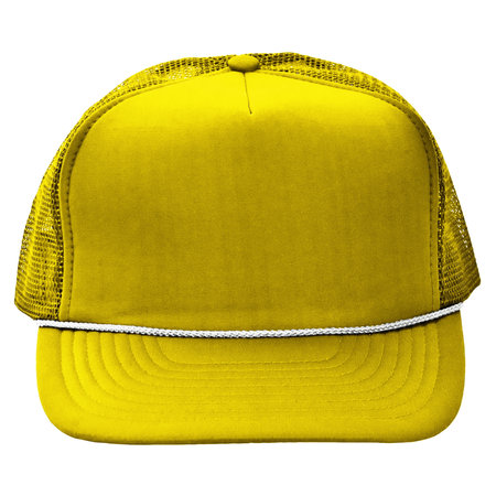 You Can Customize This Front View Wondrous Baseball Hat Mockup In Yellow Quince Color, For Any Of Your Design Needs, Just Add Your Own Designs.の写真素材
