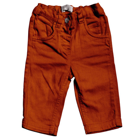 A modern Kid Jeans Mock Up in Maple Brown Color, to form your work more faster.の写真素材