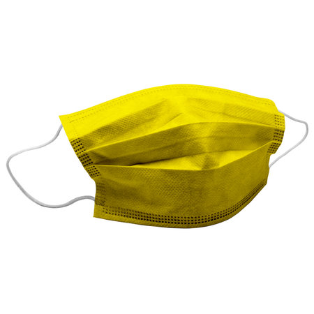 Showcase your designs by using this Fresh Mask Mock Up In Yellow Quince Color to make your designs more beautifully.の写真素材