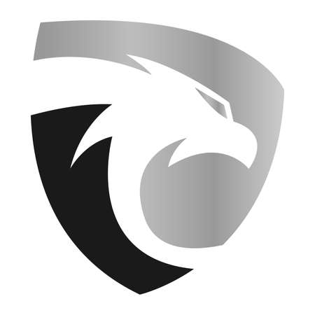 A dashing silver and black eagle and shieldのイラスト素材